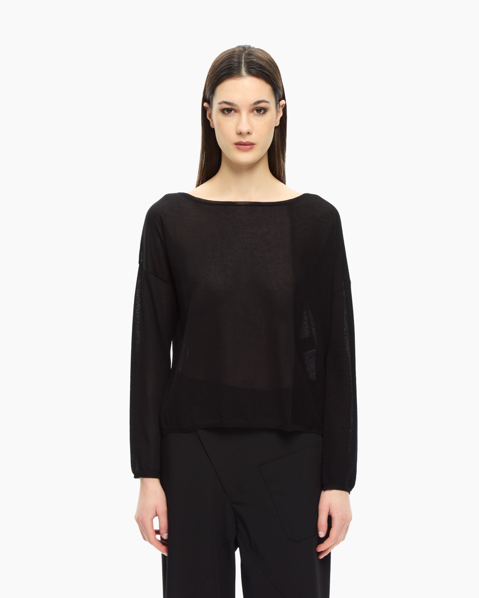 MLO Top con maniche lunghe NERO
