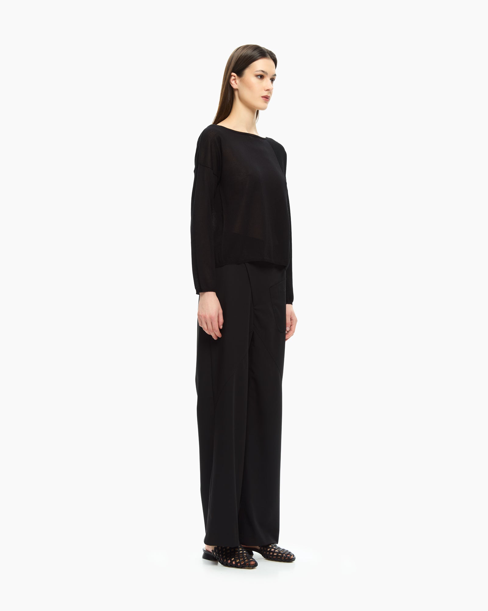 MLO Top con maniche lunghe NERO