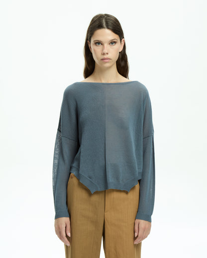 MLO Top con scollo ampio CELESTE
