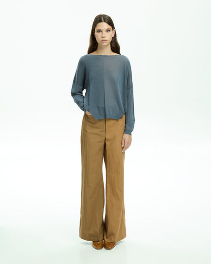 MLO Top con scollo ampio CELESTE
