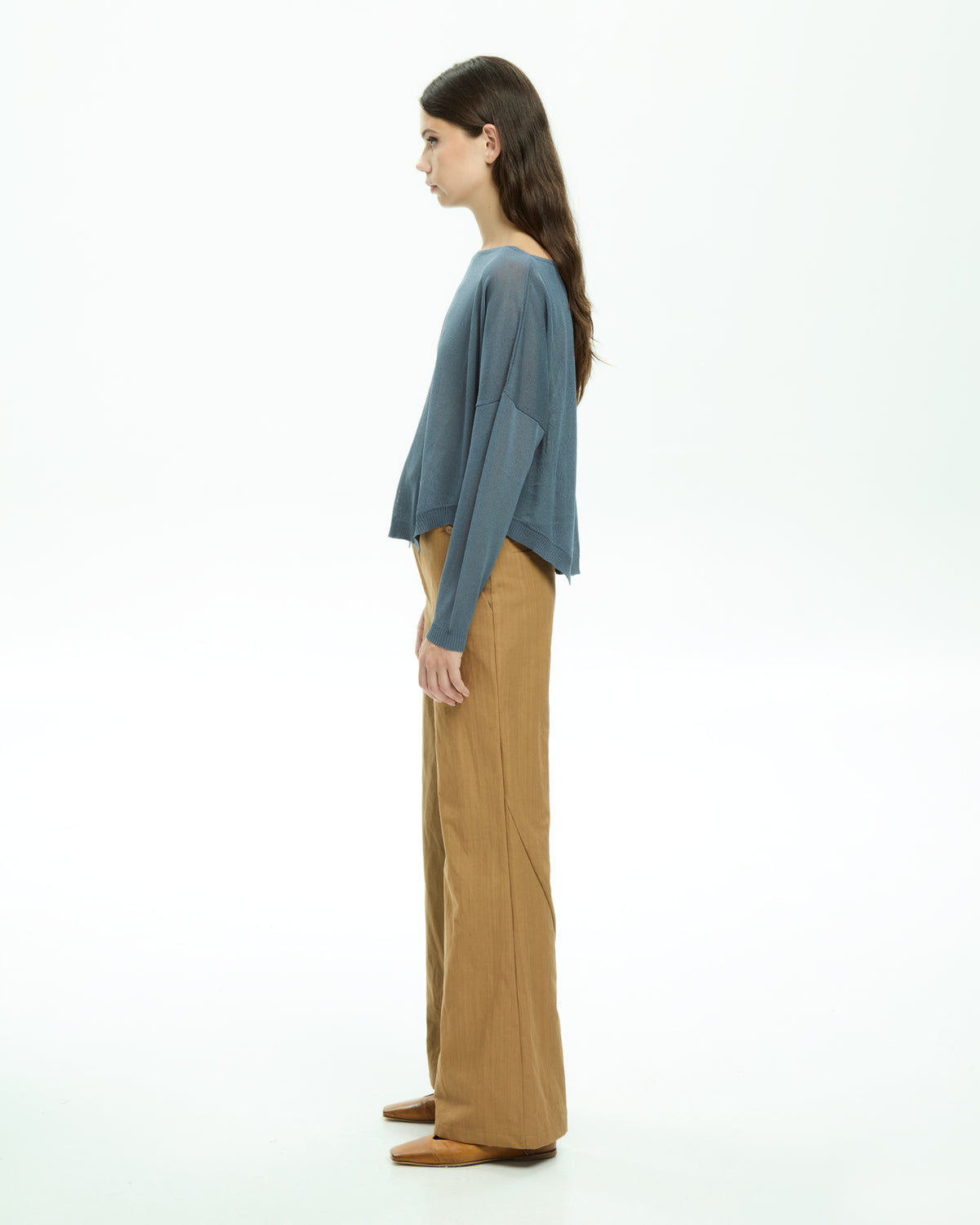 MLO Top con scollo ampio CELESTE