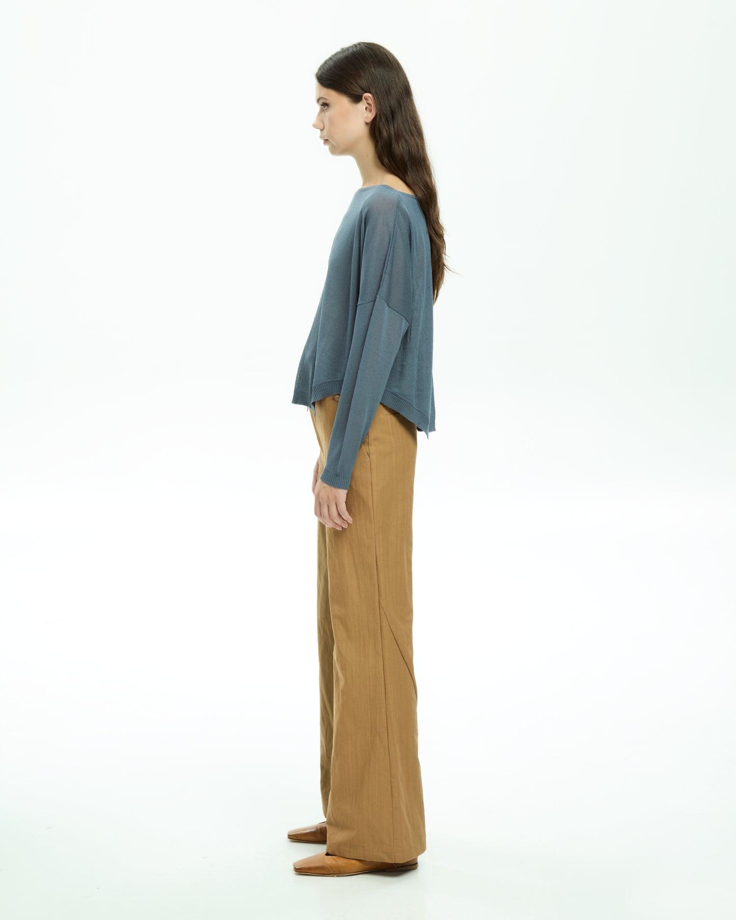 MLO Top con scollo ampio CELESTE