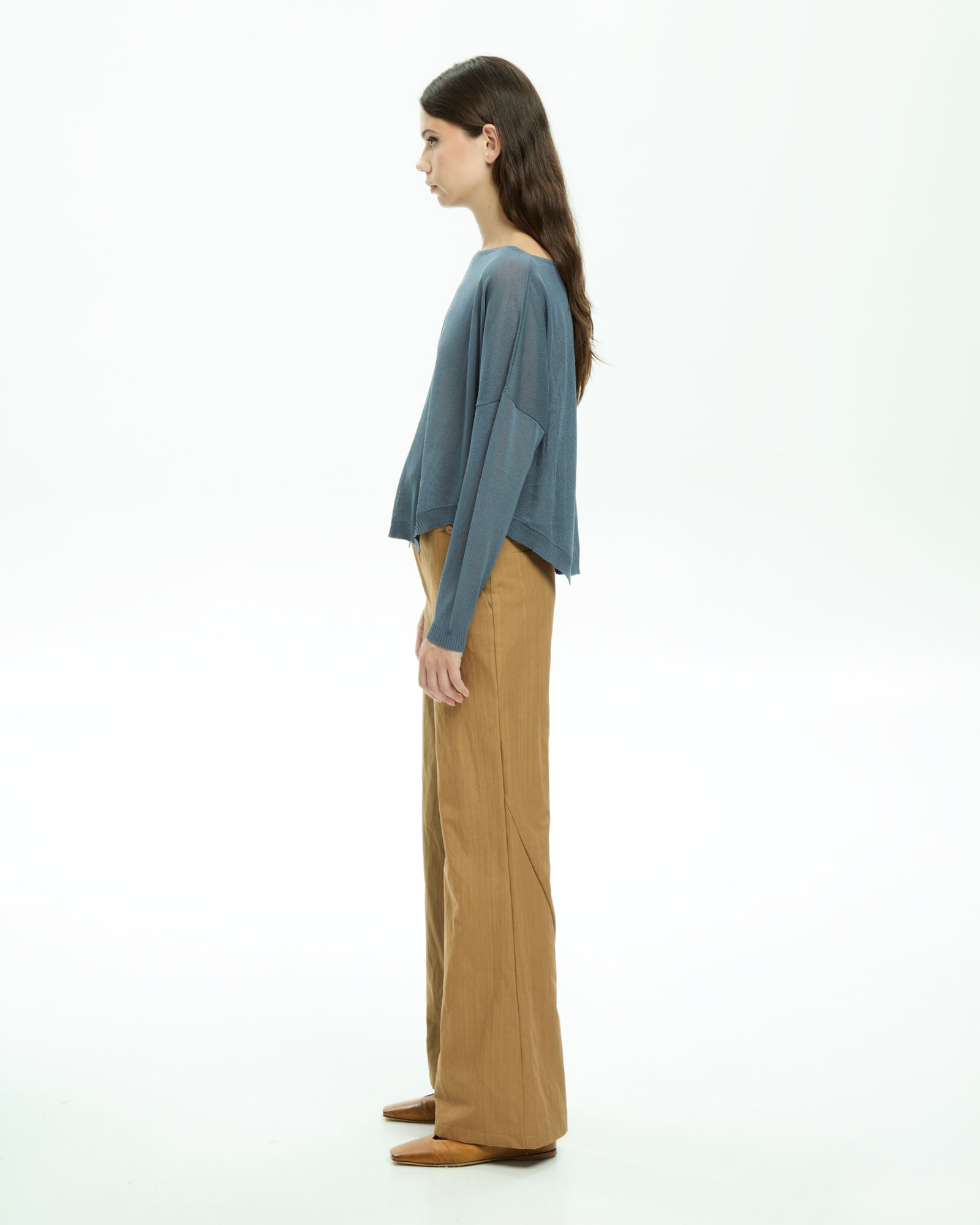 MLO Top con scollo ampio CELESTE
