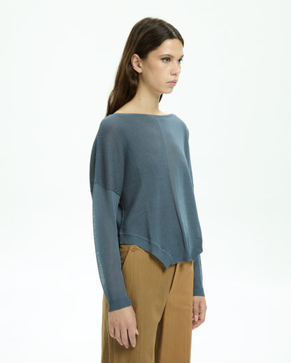 MLO Top con scollo ampio CELESTE