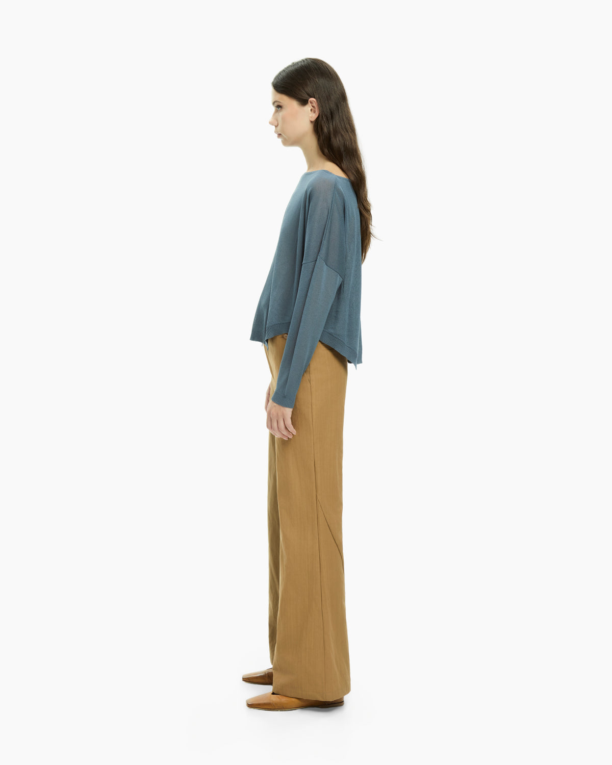 MLO Top con scollo ampio CELESTE