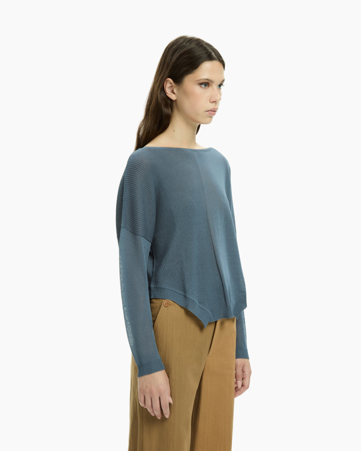 MLO Top con scollo ampio CELESTE