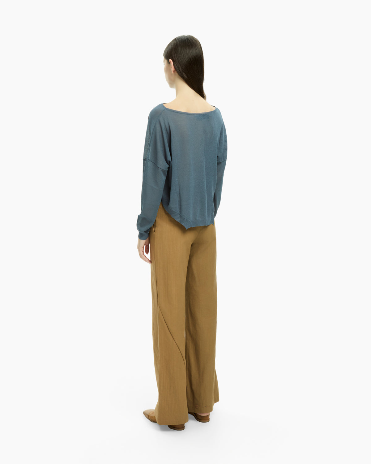 MLO Top con scollo ampio CELESTE