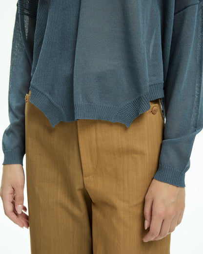MLO Top con scollo ampio CELESTE