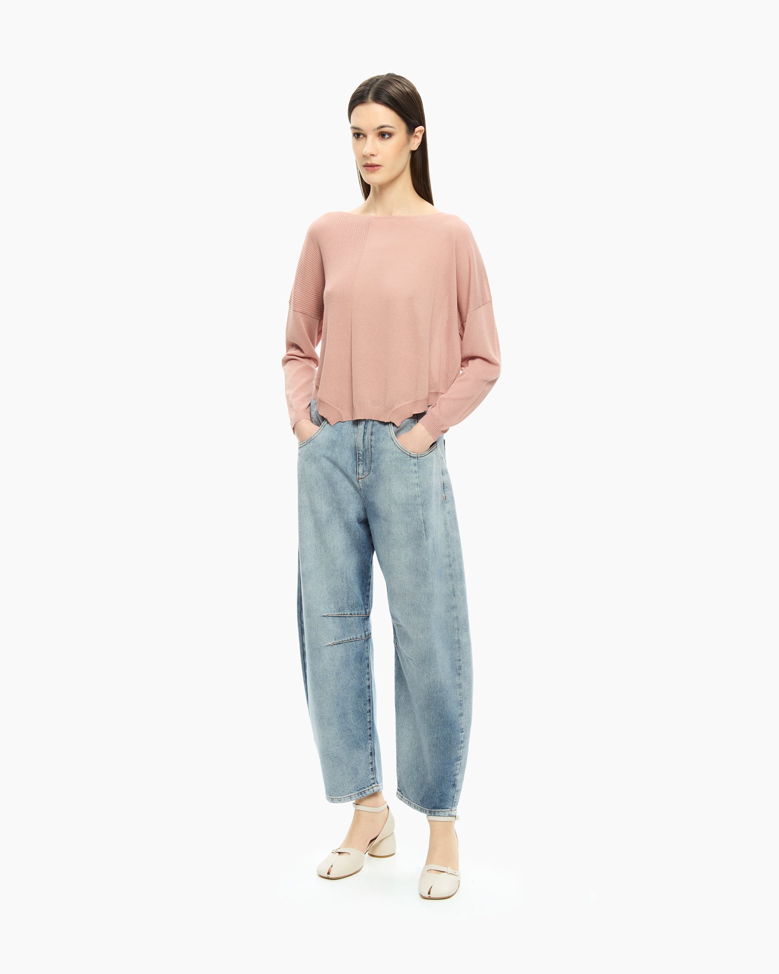MLO Top con scollo ampio ROSA