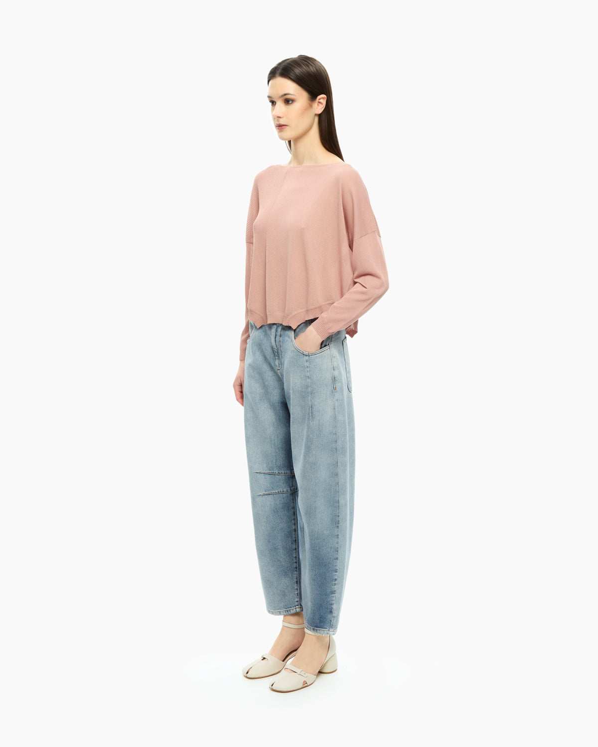 MLO Top con scollo ampio ROSA