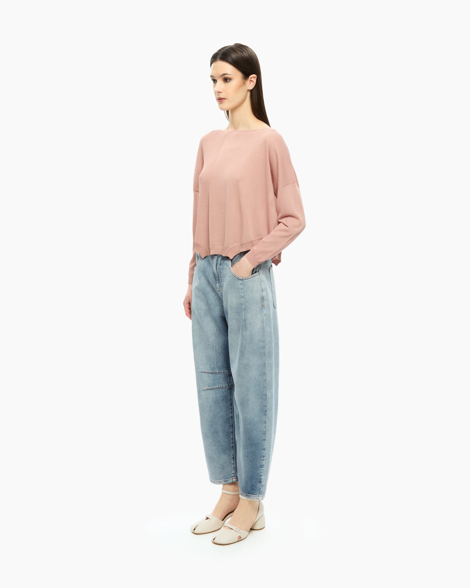 MLO Top con scollo ampio ROSA