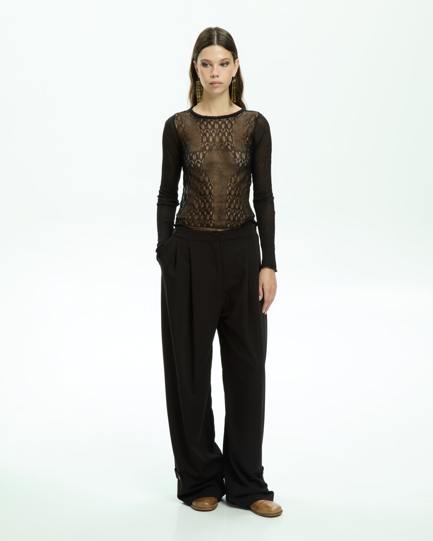 MLO Top con maniche lunghe NERO