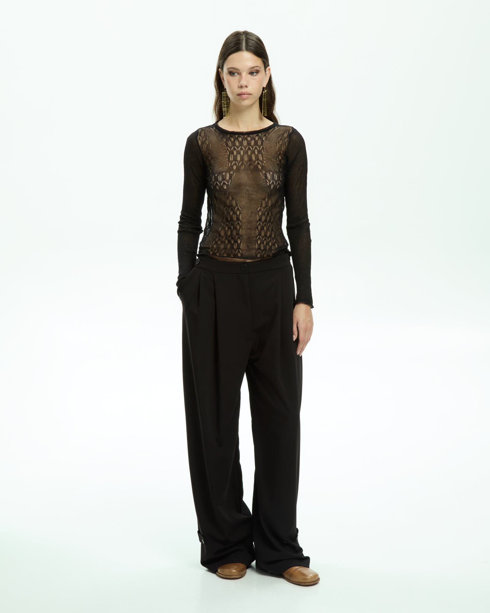 MLO Top con maniche lunghe NERO