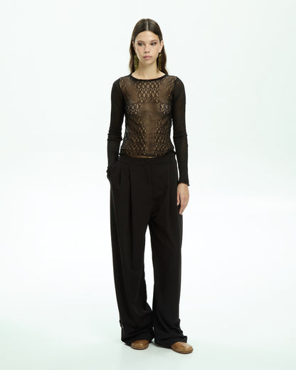 MLO Top con maniche lunghe NERO