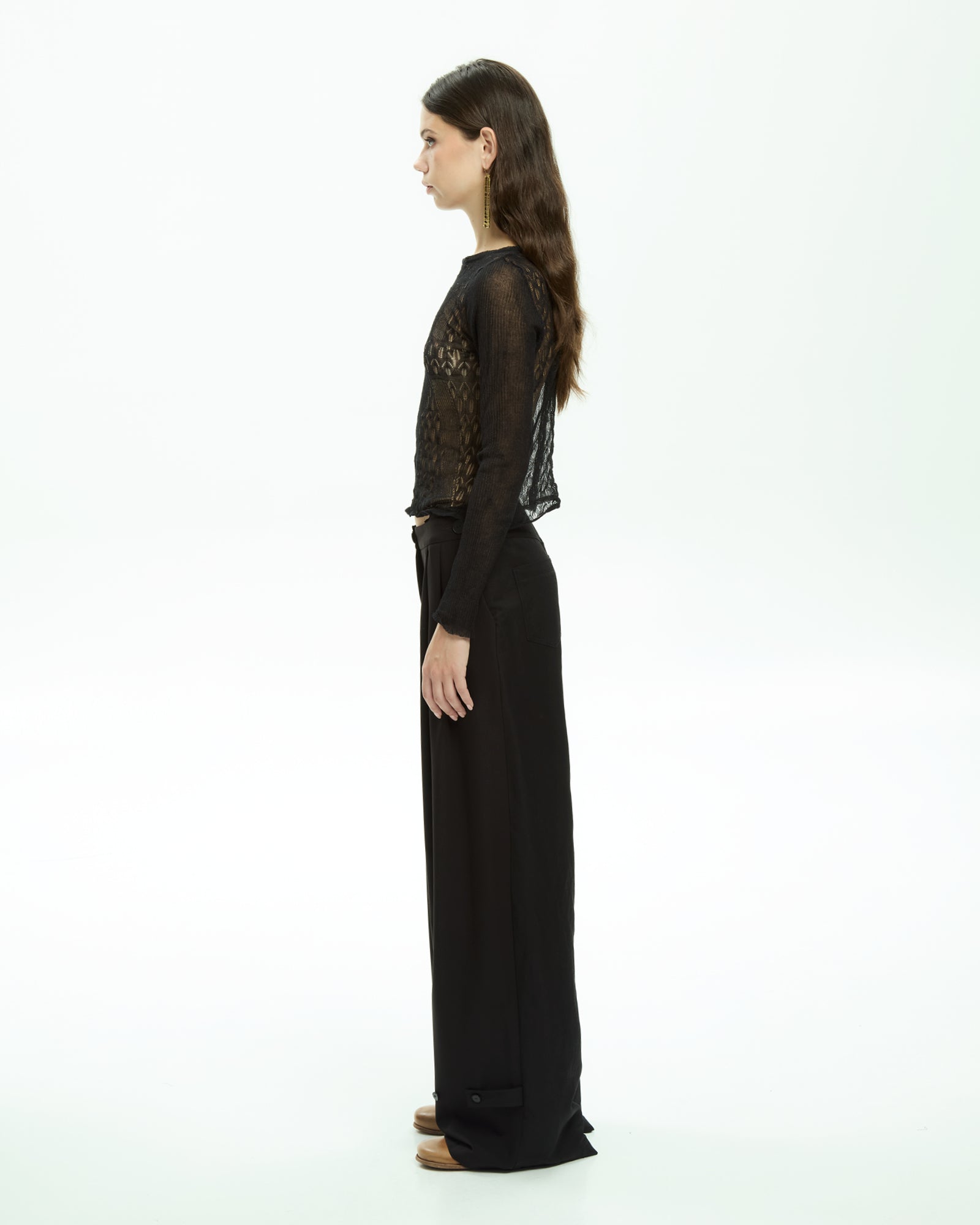 MLO Top con maniche lunghe NERO