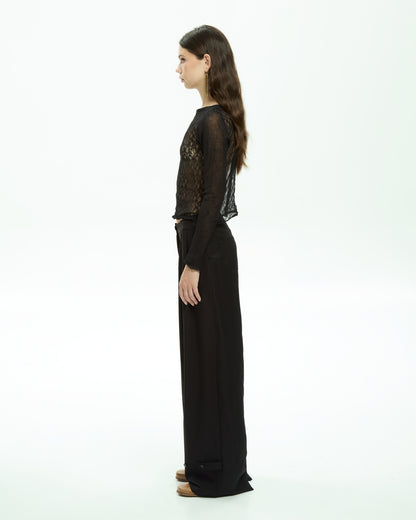 MLO Top con maniche lunghe NERO
