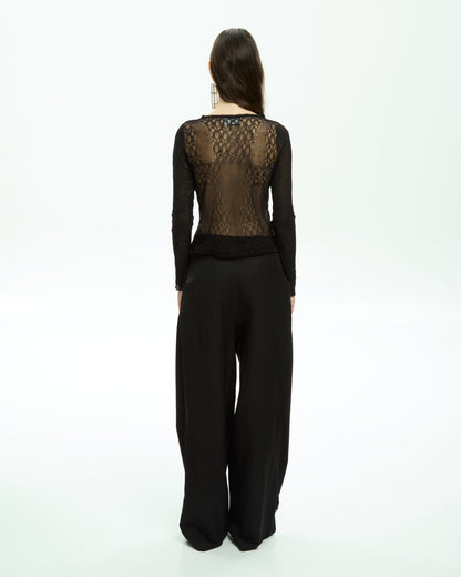 MLO Top con maniche lunghe NERO