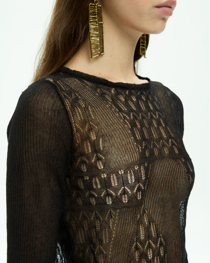 MLO Top con maniche lunghe NERO