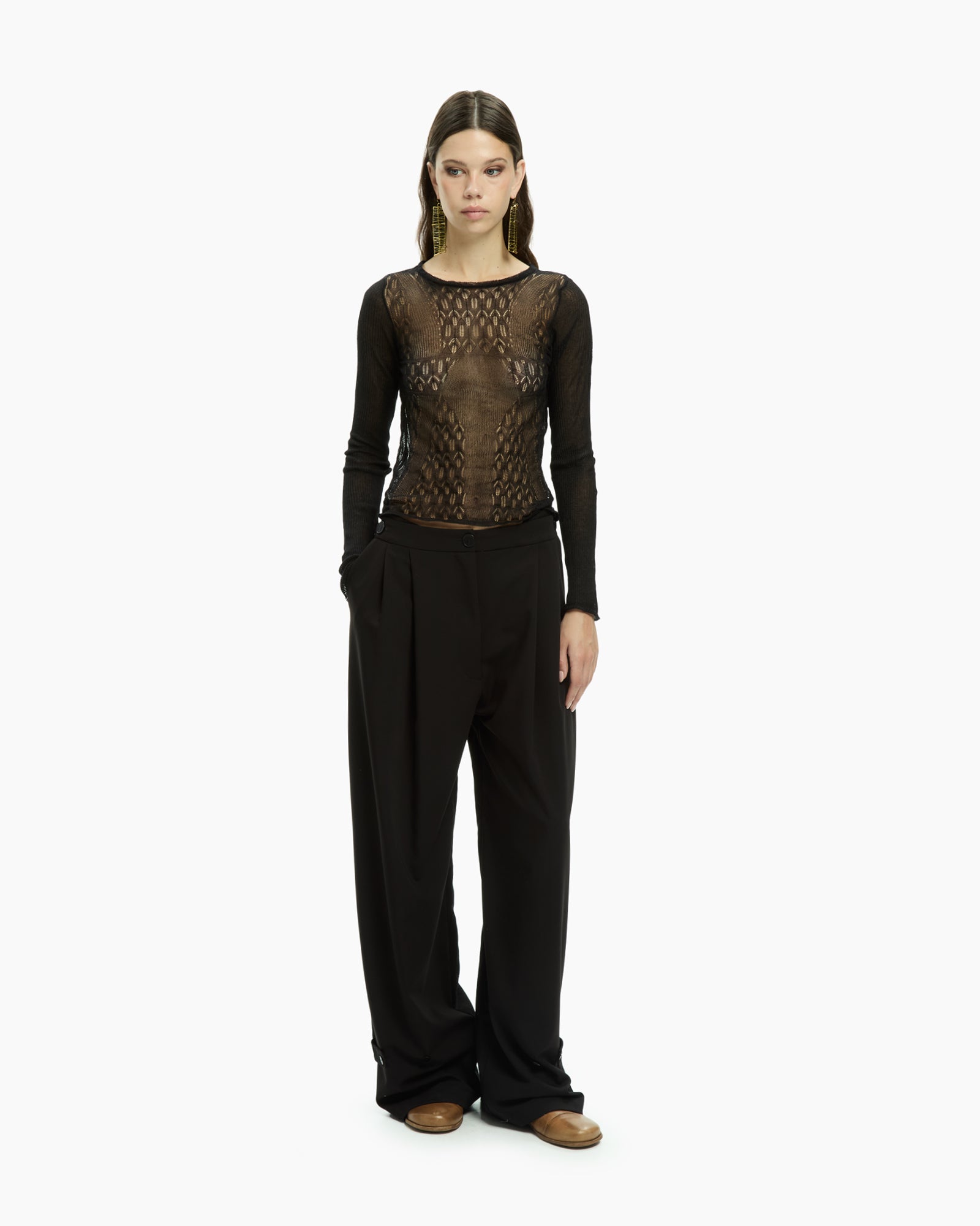 MLO Top con maniche lunghe NERO