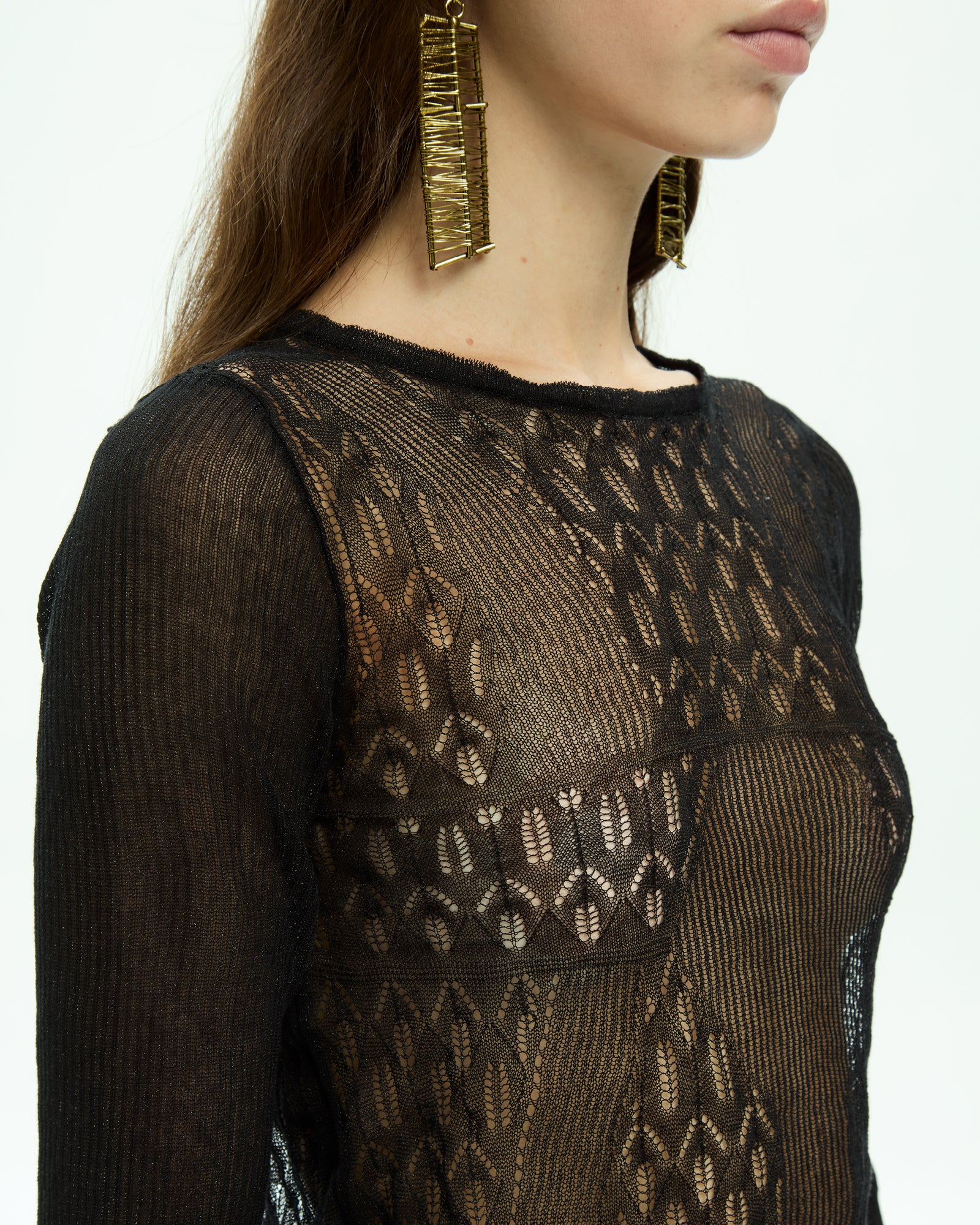 MLO Top con maniche lunghe NERO