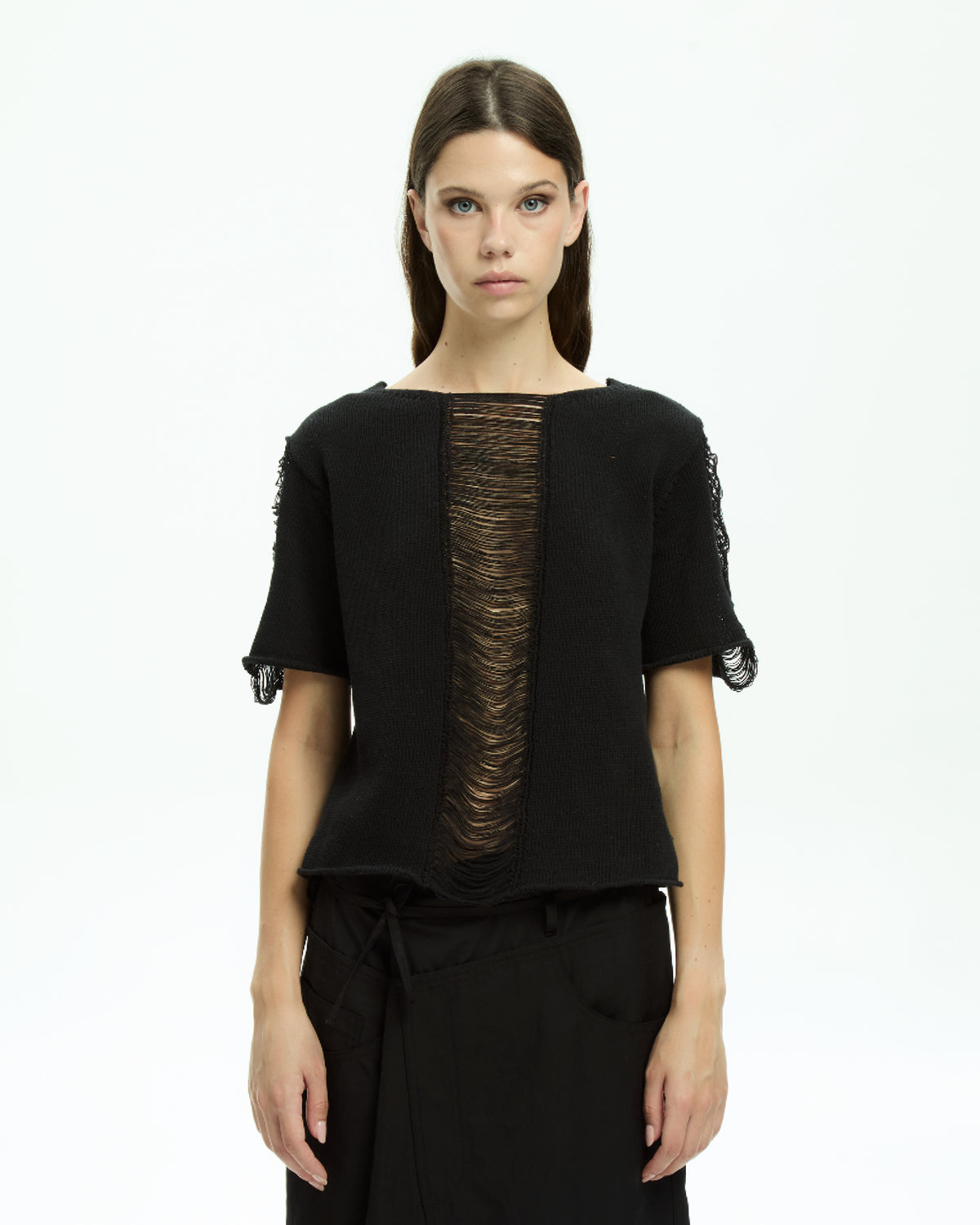 MLO Top con manica corta NERO