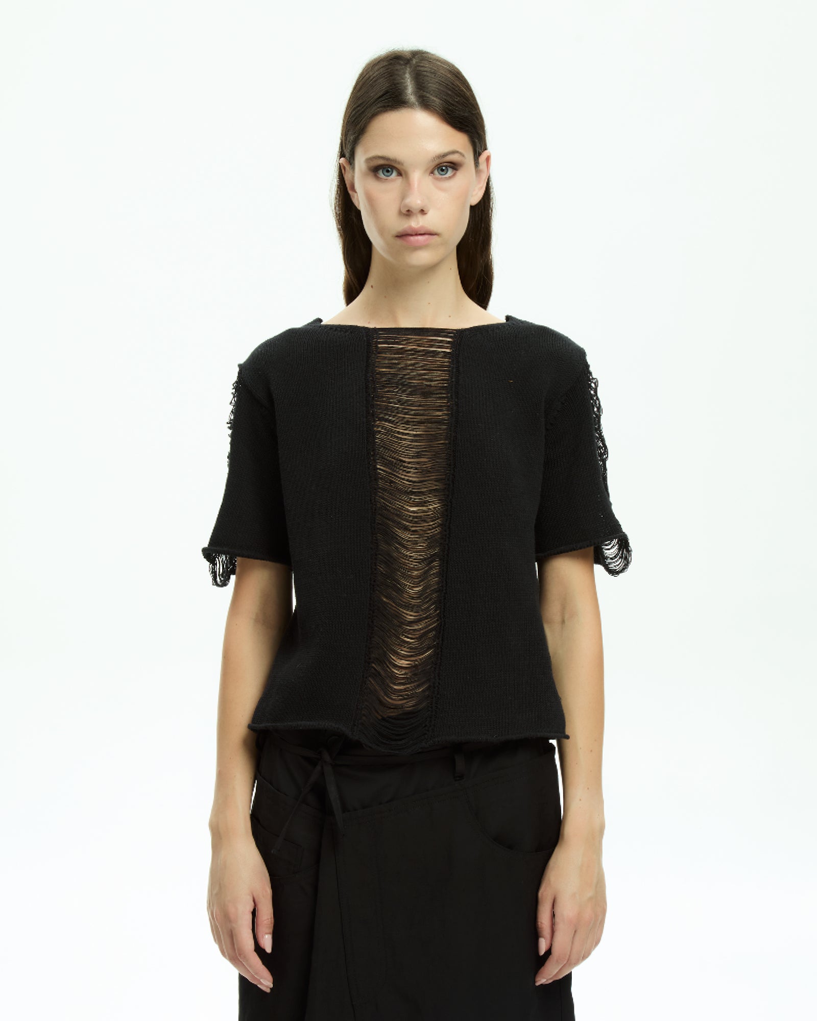 MLO Top con manica corta NERO