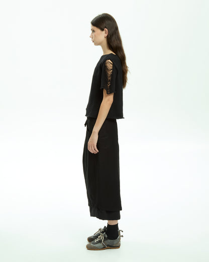 MLO Top con manica corta NERO