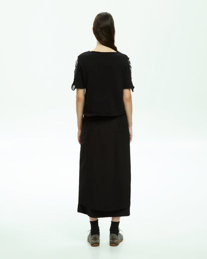 MLO Top con manica corta NERO