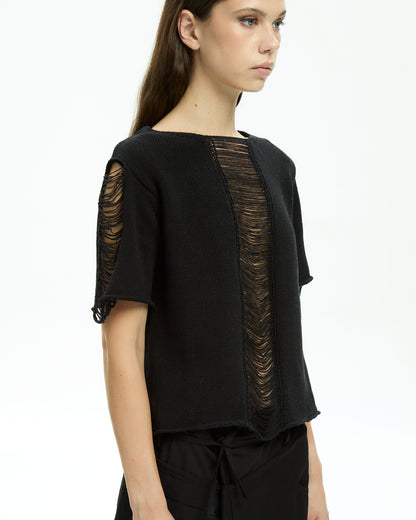 MLO Top con manica corta NERO