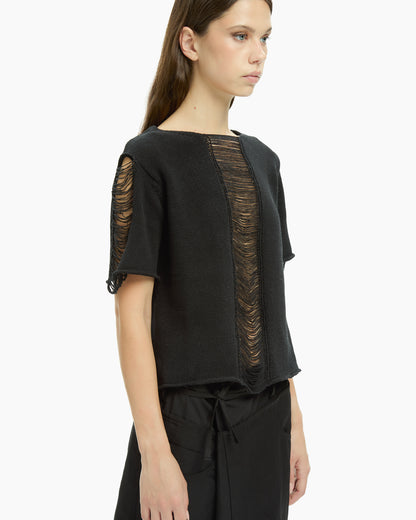MLO Top con manica corta NERO