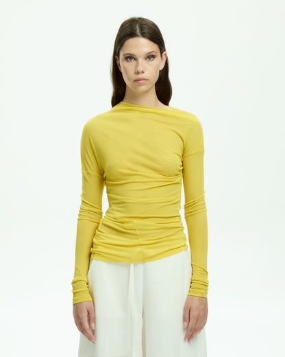 MLO Top con scollo ampio GIALLO