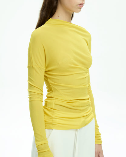 MLO Top con scollo ampio GIALLO