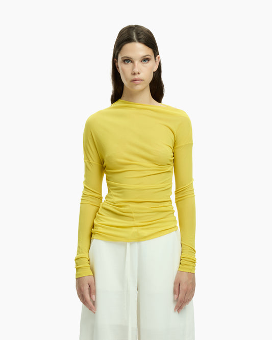 MLO Top con scollo ampio GIALLO