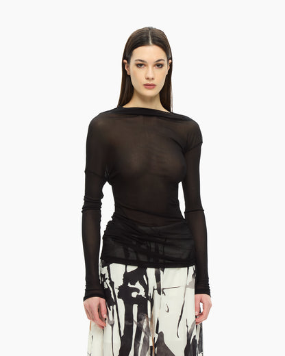 MLO Top con scollo ampio NERO