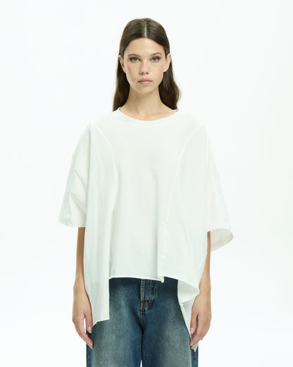 MLO Jersey asimmetrico con maniche corte BIANCO