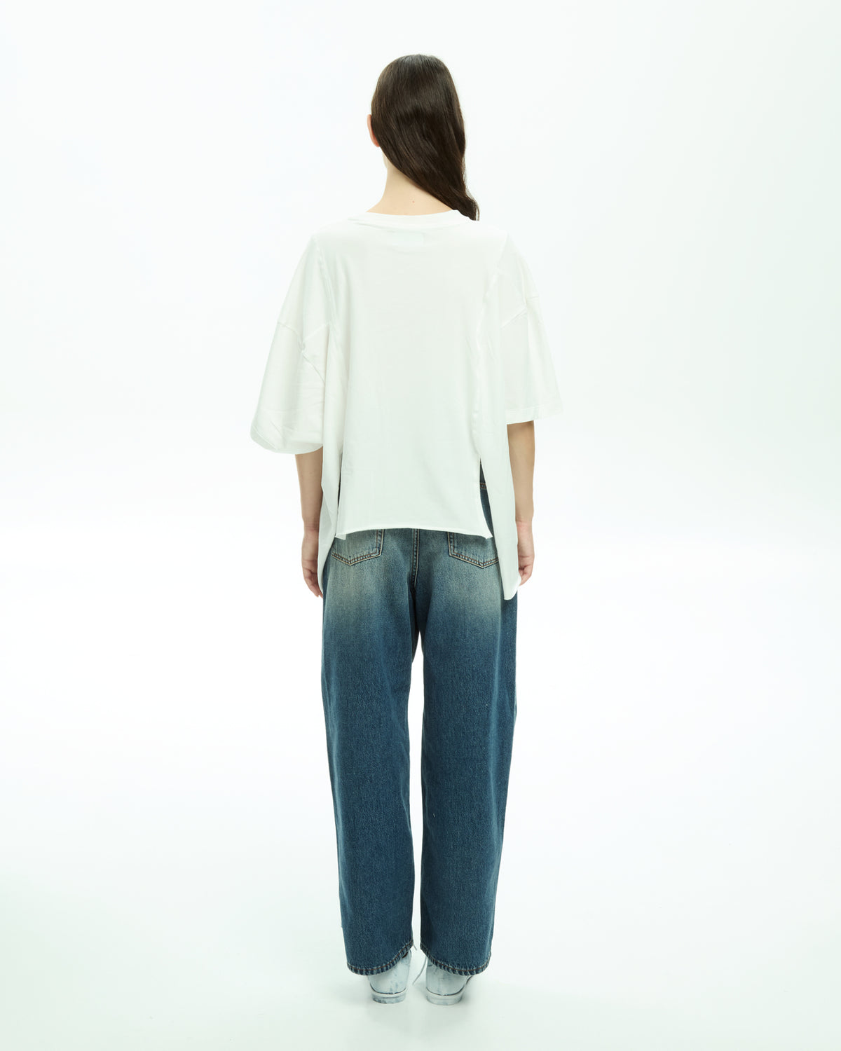 MLO Jersey asimmetrico con maniche corte BIANCO