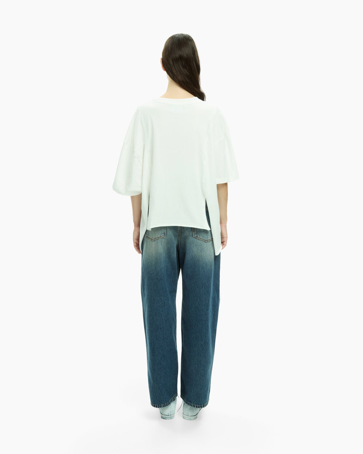 MLO Jersey asimmetrico con maniche corte BIANCO