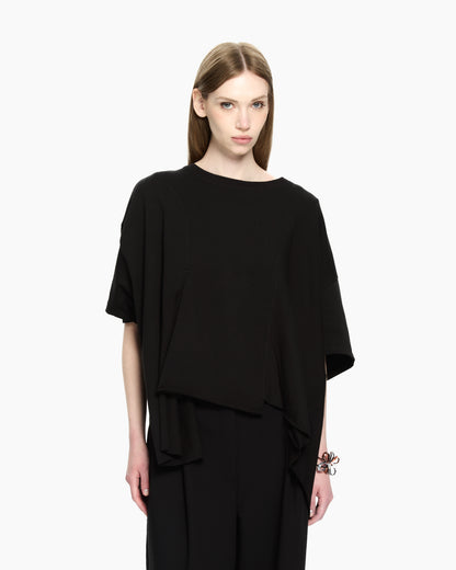 MLO Jersey asimmetrico con maniche corte NERO