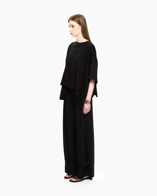 MLO Jersey asimmetrico con maniche corte NERO
