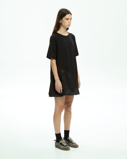 MLO Abito corto con pannello drappeggiato NERO