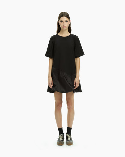 MLO Abito corto con pannello drappeggiato NERO