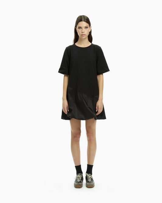 MLO Abito corto con pannello drappeggiato NERO