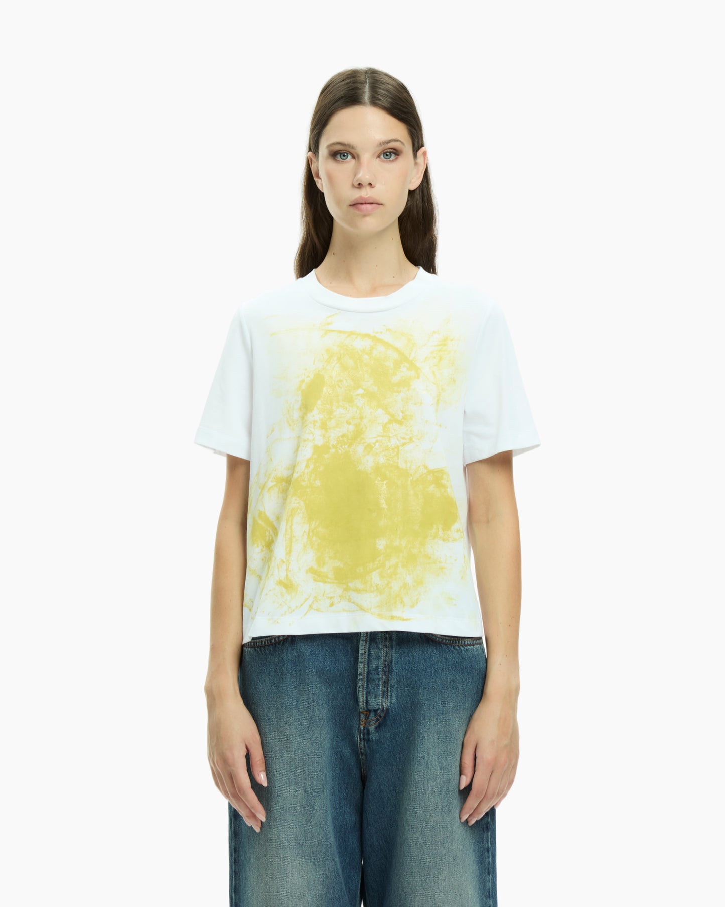 MLO T-shirt girocollo con stampa BIANCO