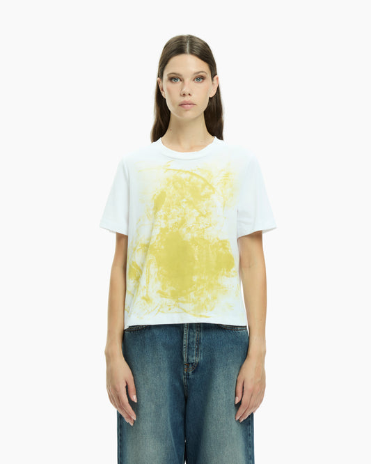 MLO T-shirt girocollo con stampa BIANCO