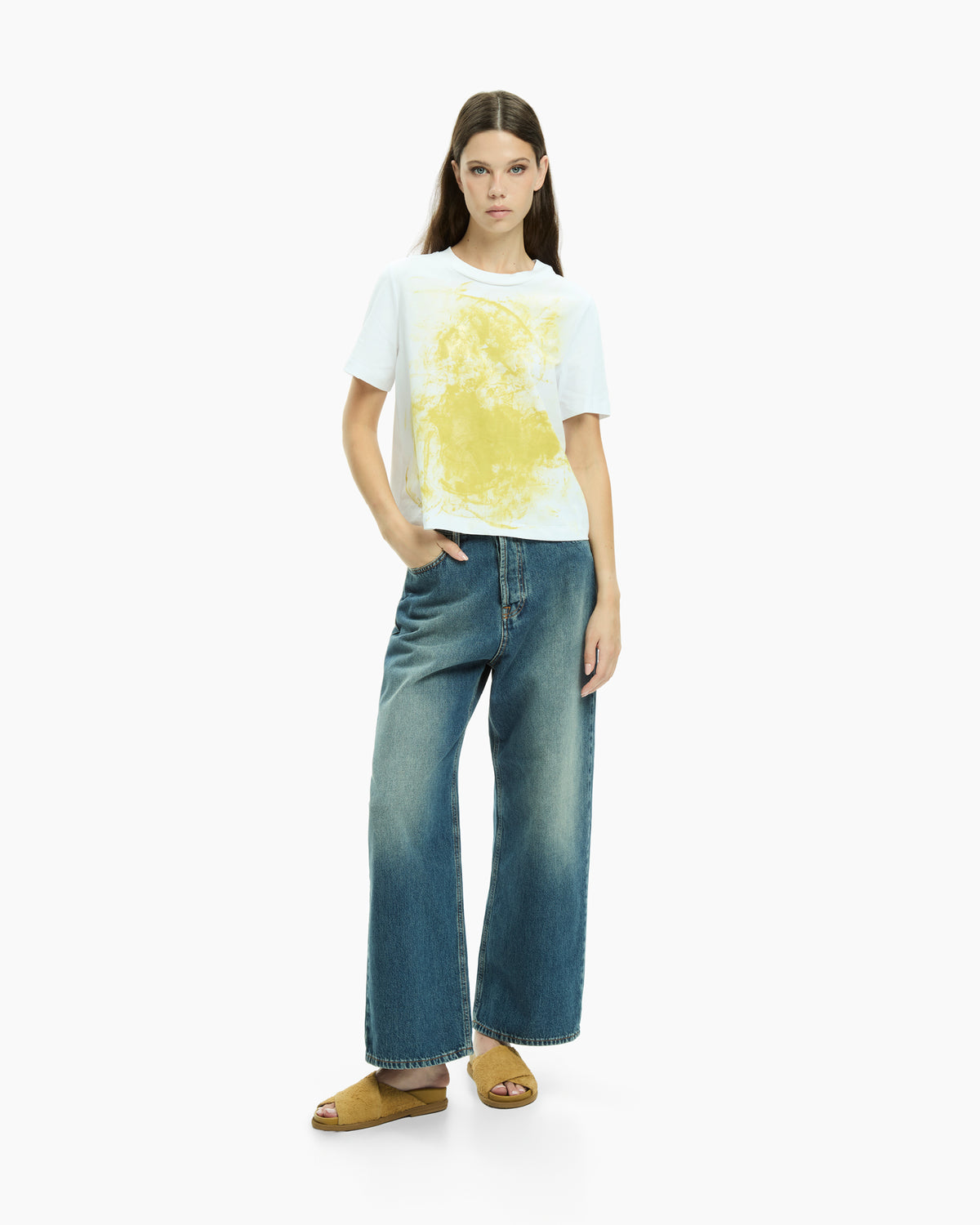 MLO T-shirt girocollo con stampa BIANCO