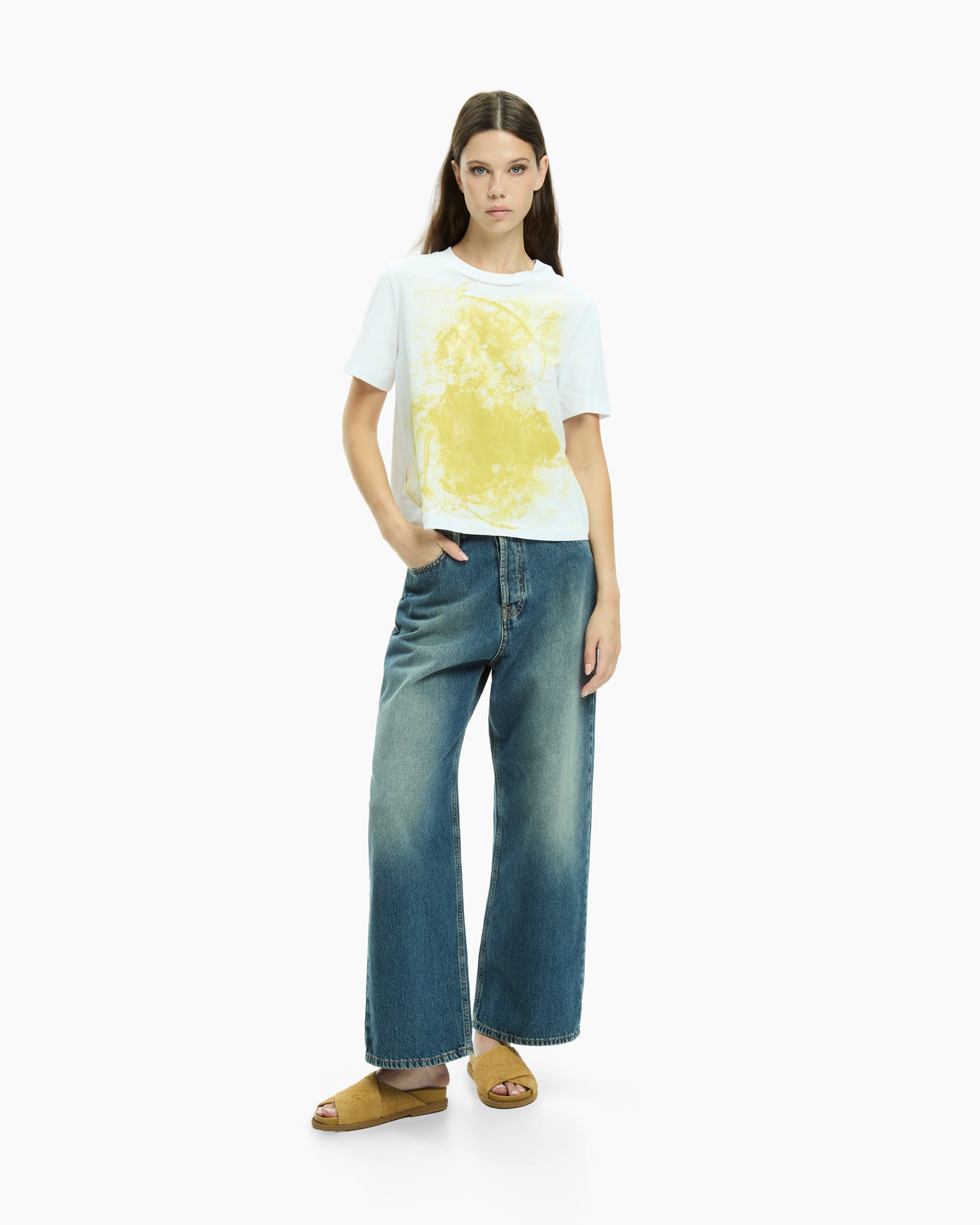 MLO T-shirt girocollo con stampa BIANCO