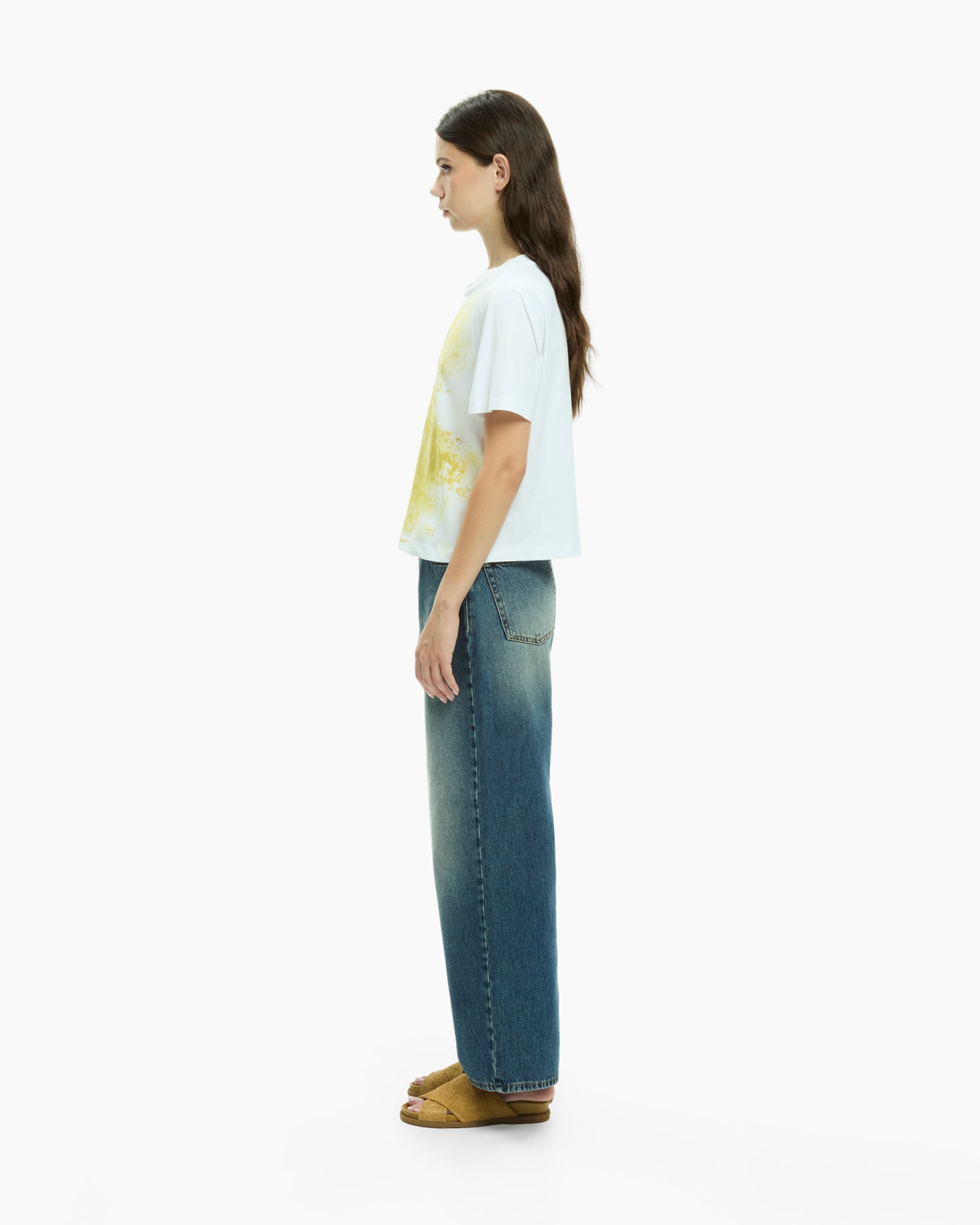 MLO T-shirt girocollo con stampa BIANCO