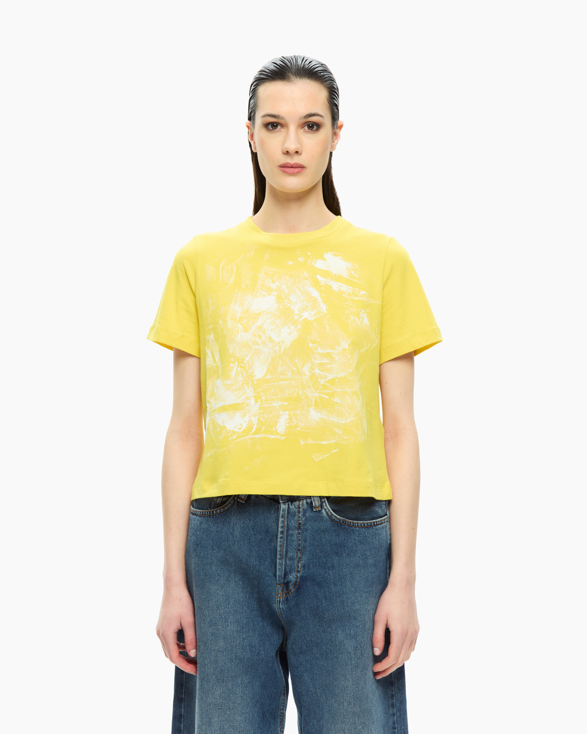 MLO T-shirt girocollo con stampa GIALLO