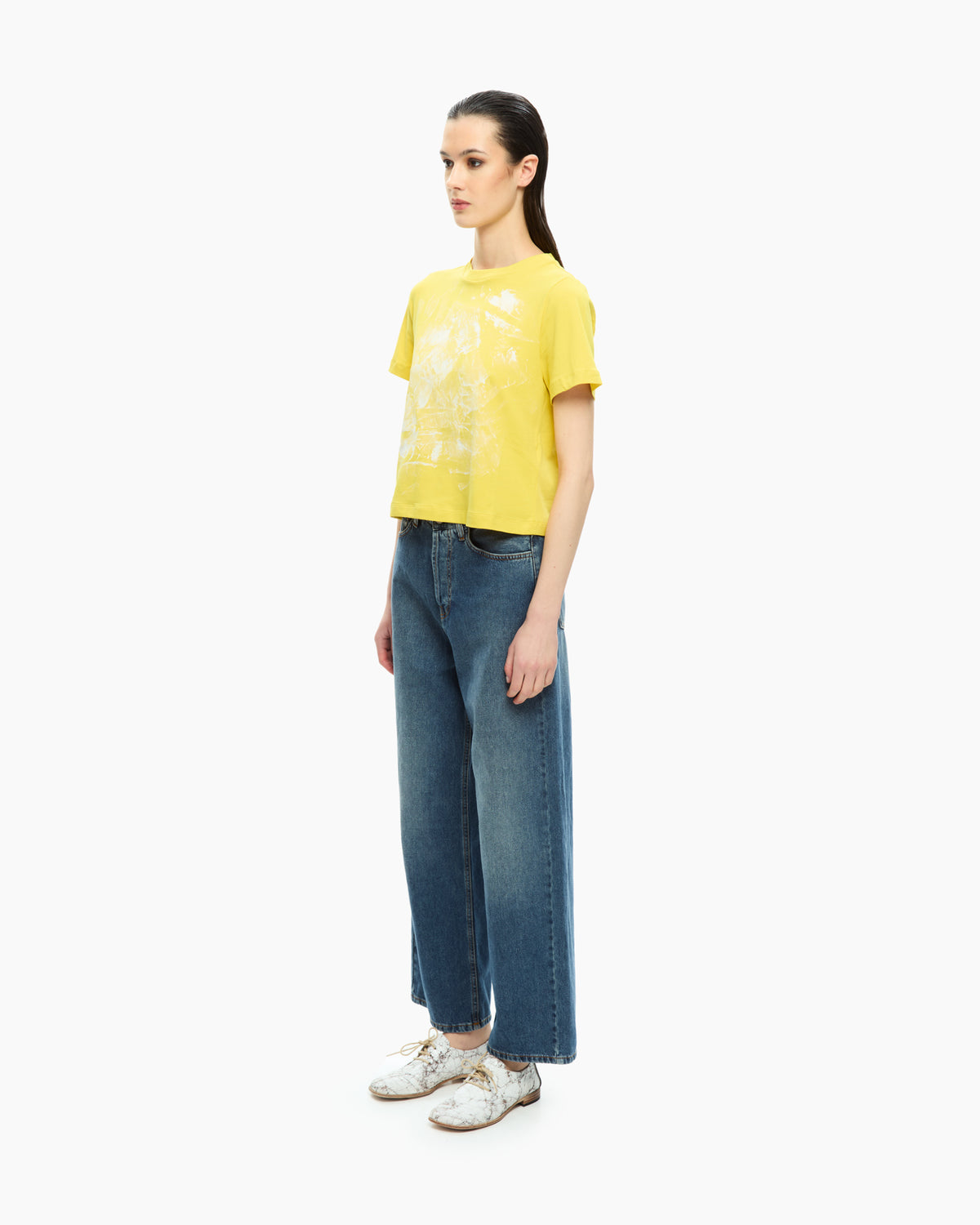MLO T-shirt girocollo con stampa GIALLO