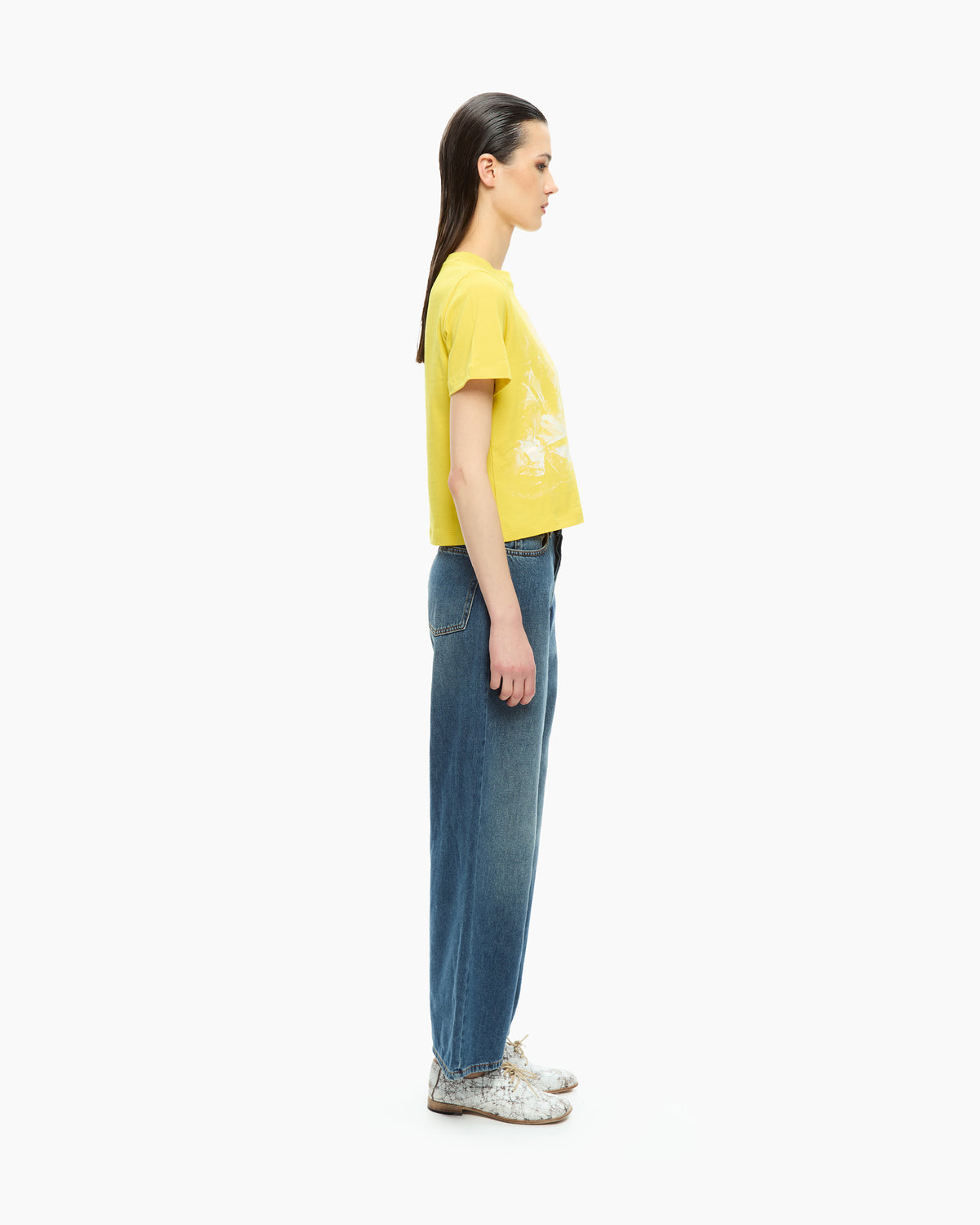 MLO T-shirt girocollo con stampa GIALLO